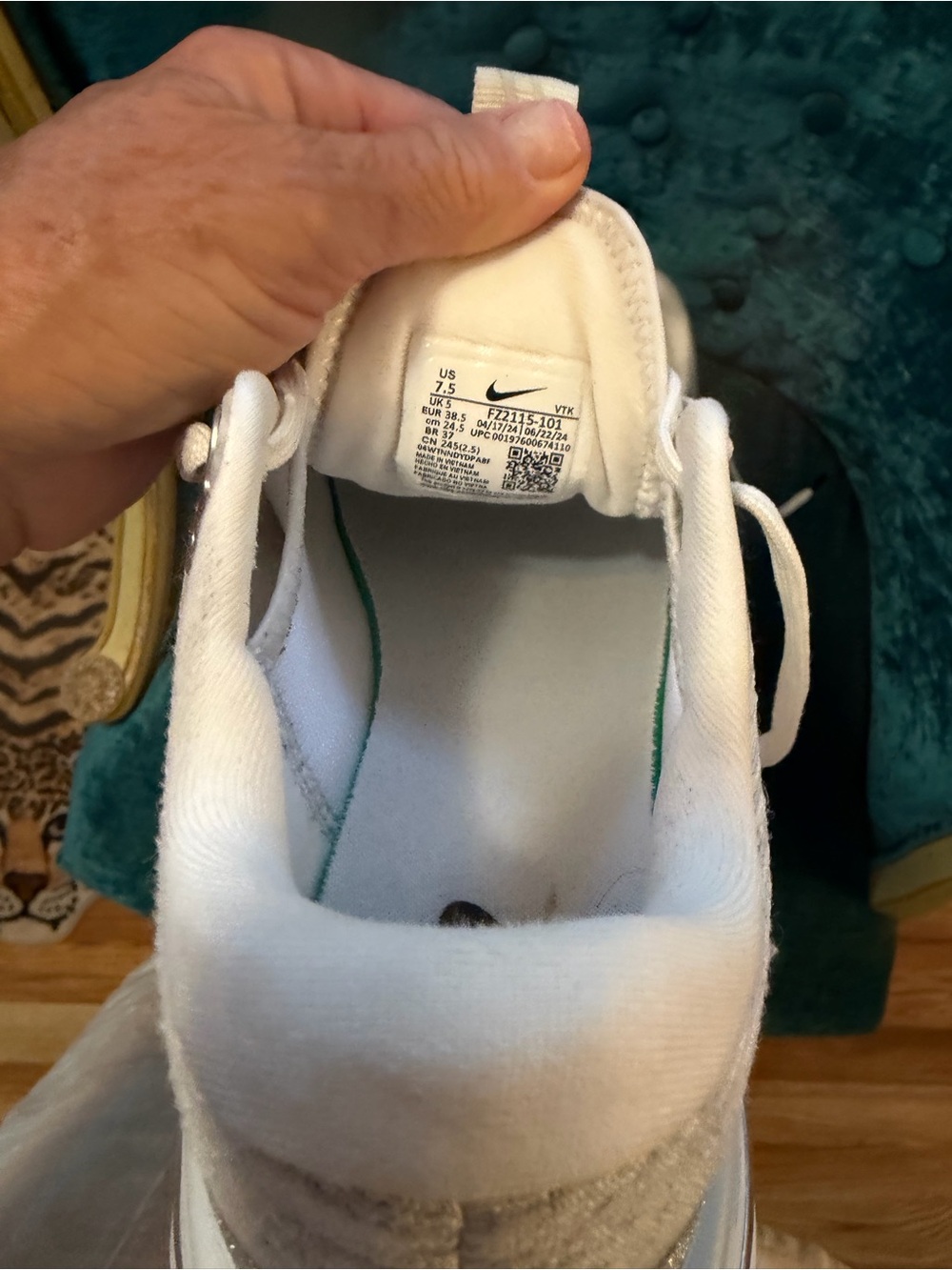 Nike White/Silver Swoosh womens Athletic Sneakers - Picture 2 of 10